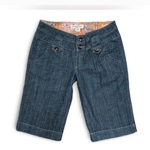 Boom Boom Jeans Dark Blue Denim Bermuda Y2k Low Rise Shorts